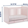 Graham 4-In-1 Convertible Crib With Storage Drawer, Pink - Cribs - 4