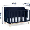 Oxford 6-In-1 Convertible Crib, Blue - Cribs - 5