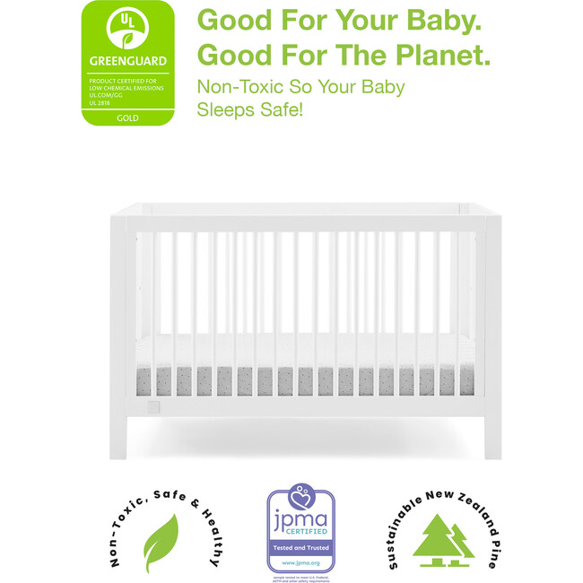 Charlie 6-In-1 Convertible Crib, White - Cribs - 3