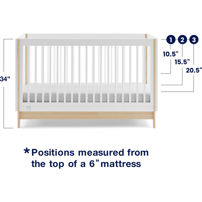 Tate 4-In-1 Convertible Crib, White - Cribs - 4