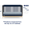 Tate 4-In-1 Convertible Crib, Blue - Cribs - 4