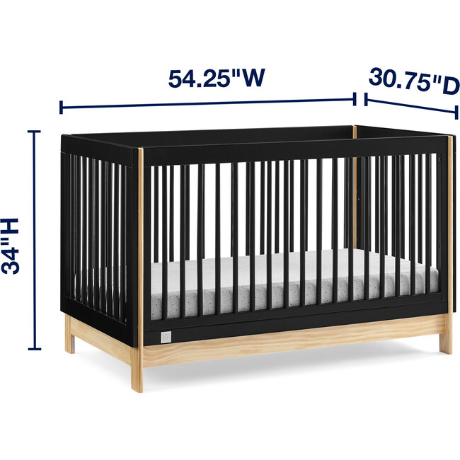 Tate 4-In-1 Convertible Crib, Black - Cribs - 5