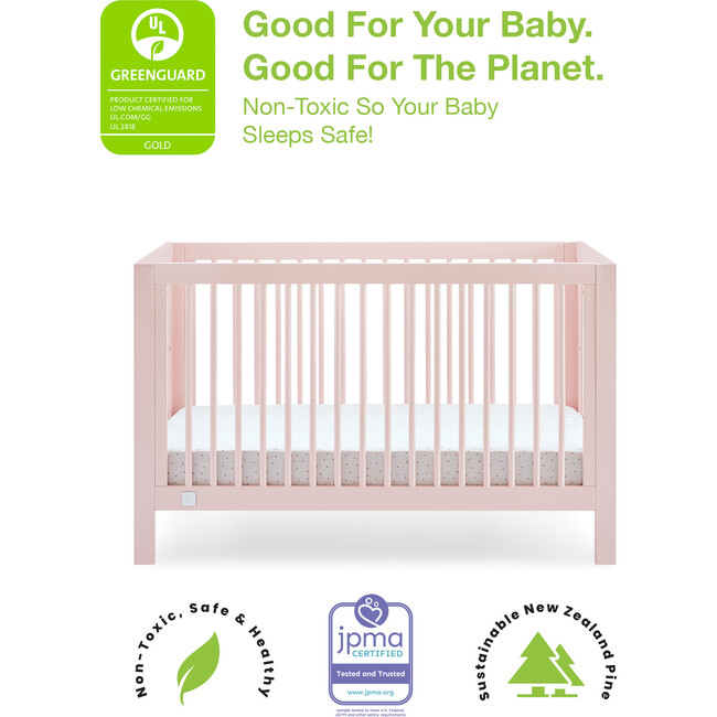 Charlie 6-In-1 Convertible Crib, Pink - Cribs - 3