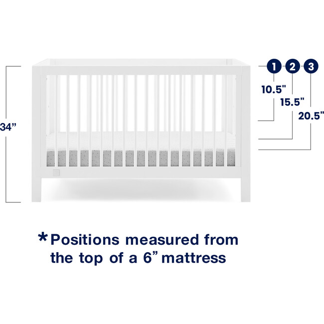 Charlie 6-In-1 Convertible Crib, White - Cribs - 4