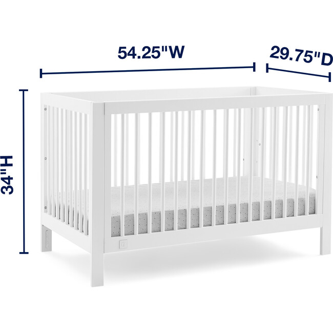 Charlie 6-In-1 Convertible Crib, White - Cribs - 5