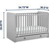 Graham 4-In-1 Convertible Crib With Storage Drawer, Grey - Cribs - 4