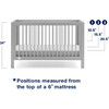 Charlie 6-In-1 Convertible Crib, Grey - Cribs - 4