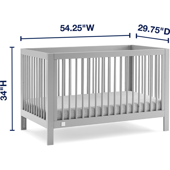 Charlie 6-In-1 Convertible Crib, Grey - Cribs - 5