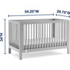 Charlie 6-In-1 Convertible Crib, Grey - Cribs - 5