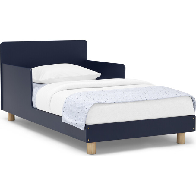 Square Headboard Toddler Bed, Blue - Beds - 4