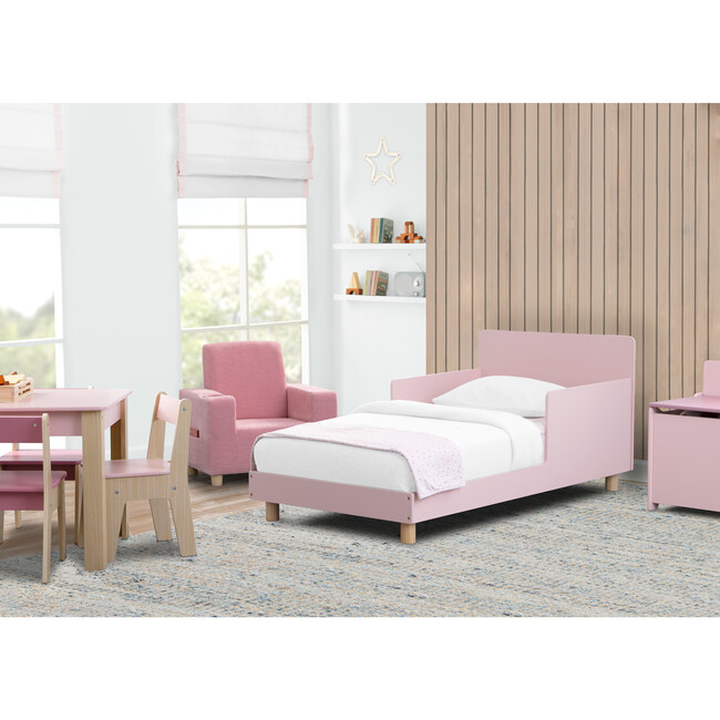 Square Headboard Toddler Bed, Pink - Beds - 6