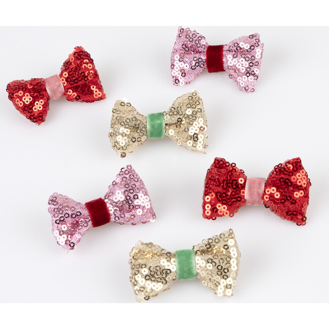 Sequin & Velvet Mini Bow Hairclips - Hair Accessories - 3