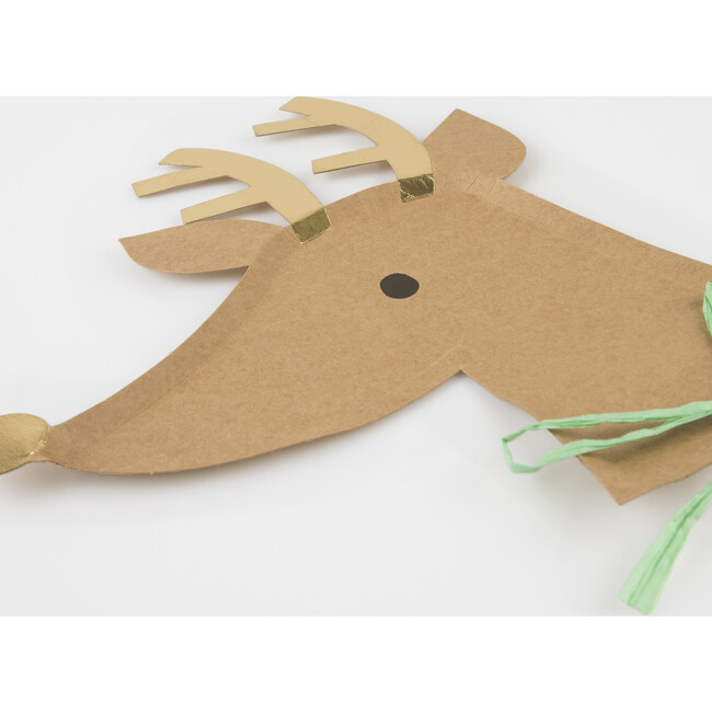 Reindeer With Raffia Bow Plates - Party - 3