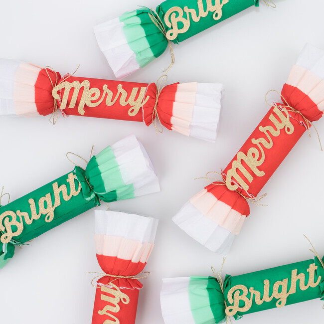 Merry & Bright Christmas Crepe Crackers - Favors - 5