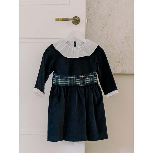 Navy Nola Velvet Girl Dress - Dresses - 5