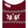 Baby Burgundy Merino Fair Isle Knitted Romper - Rompers - 2