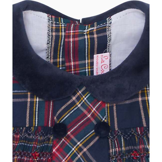 Baby Navy Tartan Arcadia Hand-Smocked Set - Dresses - 3