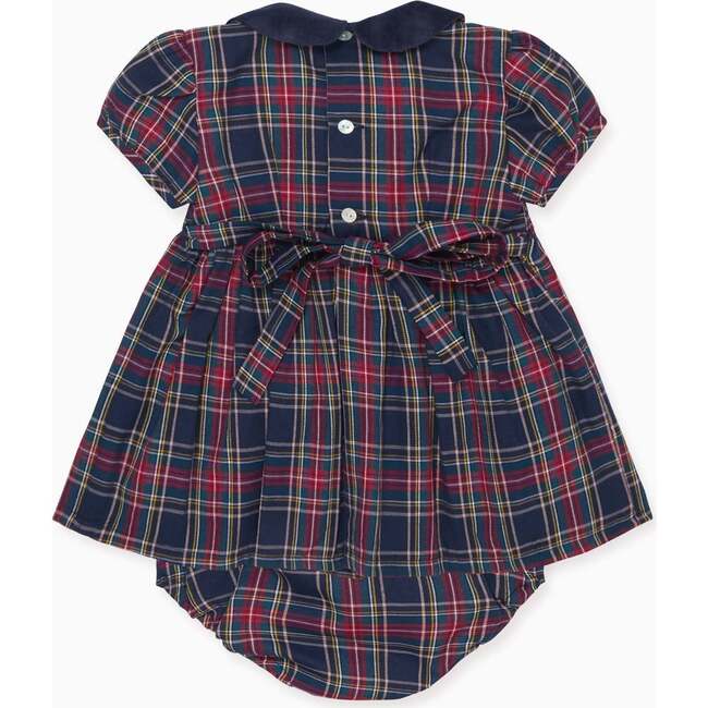 Baby Navy Tartan Arcadia Hand-Smocked Set - Dresses - 4