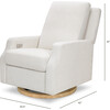 Crewe Electronic Recliner and Swivel Glider in Fog Chatham Stripe Light Wood Base - Nursery Chairs - 1 - thumbnail