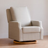 Crewe Electronic Recliner and Swivel Glider in Fog Chatham Stripe Light Wood Base - Nursery Chairs - 4