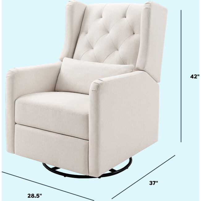 Everly Recliner and Swivel Glider, Cream Eco-Weave - Nursery Chairs - 5