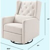 Everly Recliner and Swivel Glider, Cream Eco-Weave - Nursery Chairs - 5