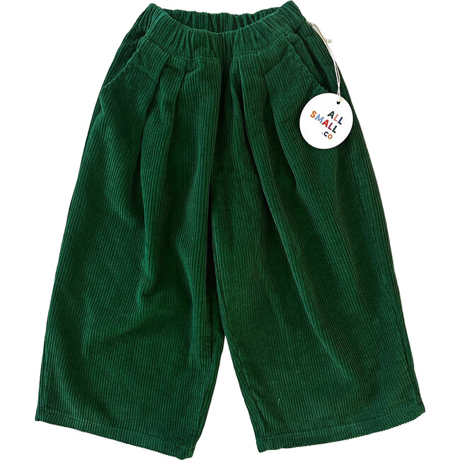 Wide Leg Cords, Green - Pants - 1