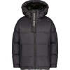 The Phantom Frost Classy Lettered High Collar Mid-Length Jacket, Black - Puffers & Down Jackets - 1 - thumbnail