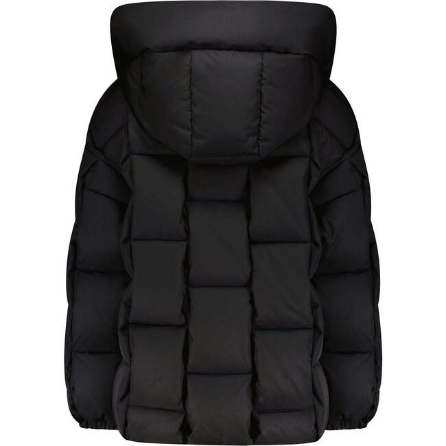 The Phoenix Chain Quilt High Collar Hooded Puffer Coat, Black - Puffers & Down Jackets - 2