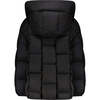 The Phoenix Chain Quilt High Collar Hooded Puffer Coat, Black - Puffers & Down Jackets - 2