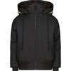 The Moonshine Classic Straight-Up Mid-Length High Collar Hooded Jacket, Black - Parkas - 1 - thumbnail