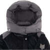 The Jasper Velour Puffer Short Hooded Coat, Black Metallic & Grey - Puffers & Down Jackets - 3