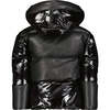 The Jax Faux Leather Quilted High Collar Hood Short Coat, Black - Puffers & Down Jackets - 4