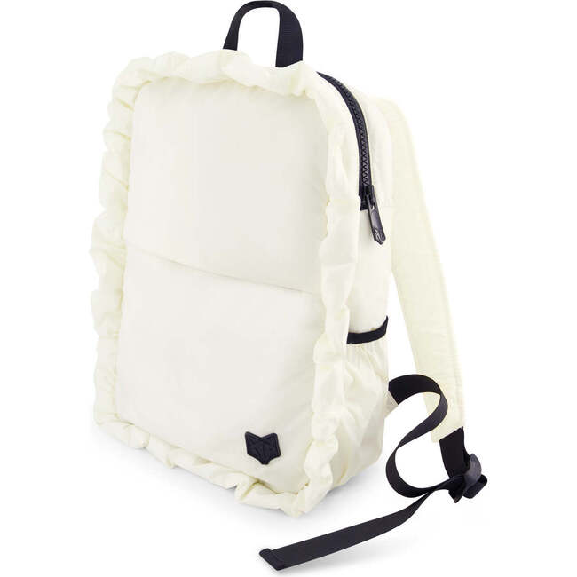 The Dispatcher Piped Ruffle Small Backpack, White