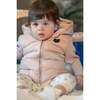 The Daffodil Ribbed Sleeve Puffer Zipper Hooded Coat, Pink - Puffers & Down Jackets - 2