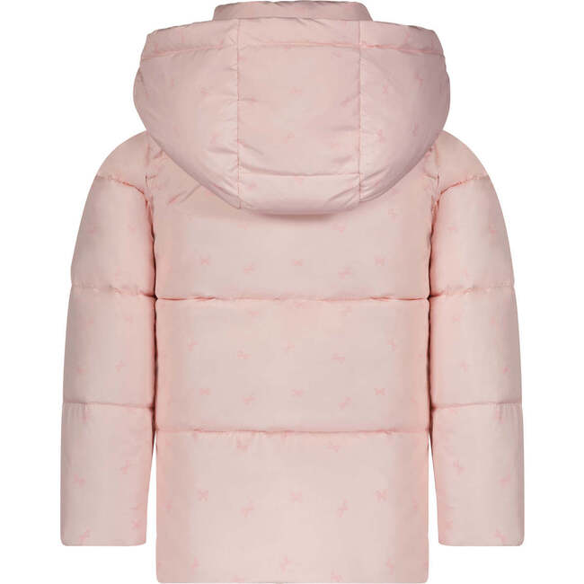 The Begonia High Collar Puffer Bow Pocket Hooded Coat, Pink - Puffers & Down Jackets - 2