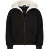 The Bali  Fleece Hooded Jacket, Black & White - Fleece & Sherpa Jackets - 1 - thumbnail