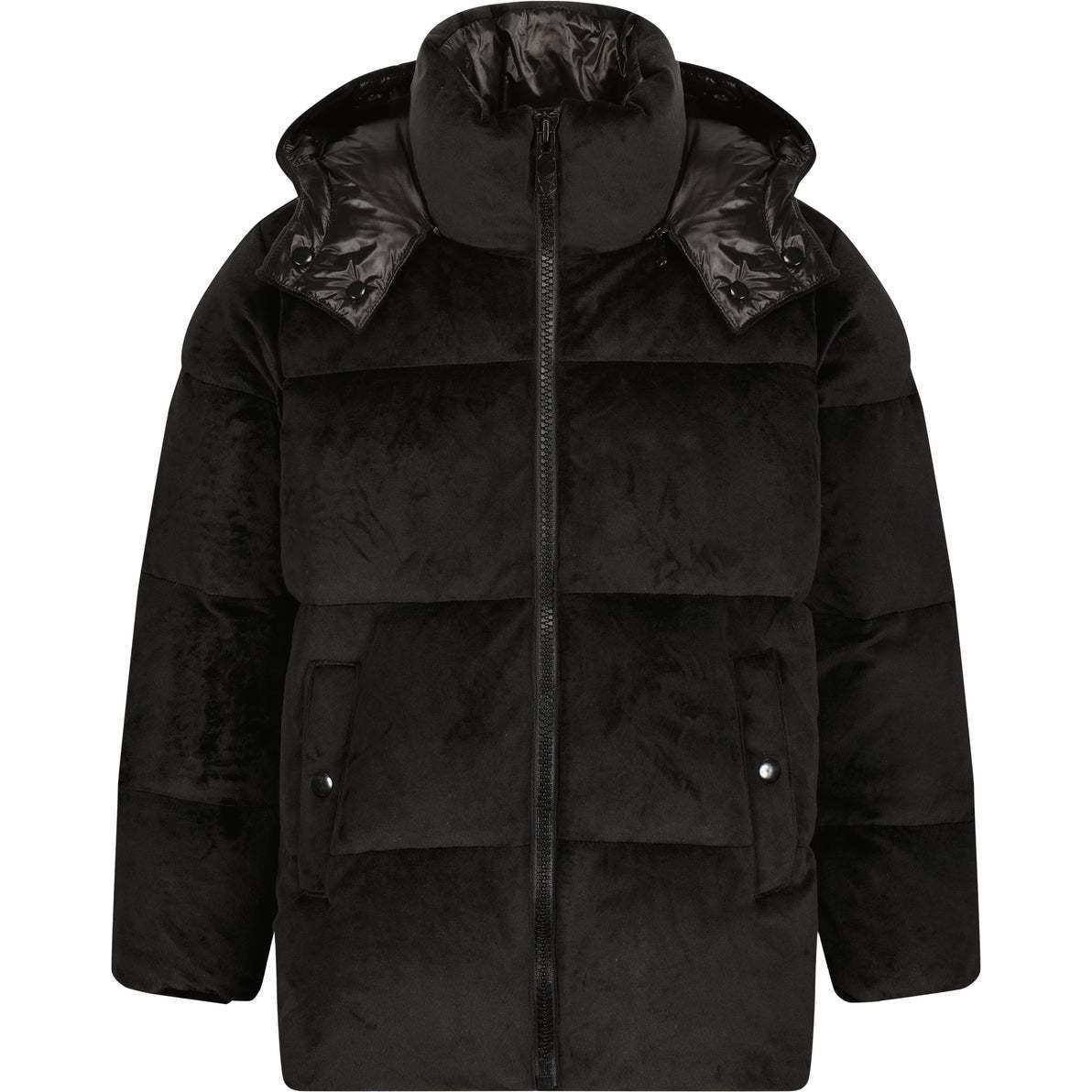 The Velvet Valley Velour High Collar Short Length Snug Fit Zipper