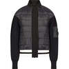 The  Maya Knit Sleeve Quilt Ribbed Hem, Black & Crisp White - Puffers & Down Jackets - 1 - thumbnail