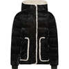 The  Chabalita Of Yesteryear Plush Sherpa Puffer Zipper Coat, Black & Ecru - Fleece & Sherpa Jackets - 1 - thumbnail