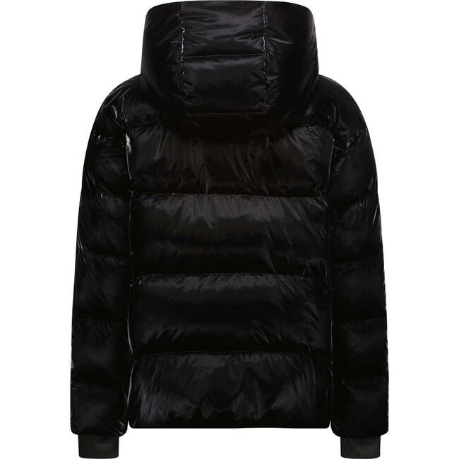 The  Chabalita Of Yesteryear Plush Sherpa Puffer Zipper Coat, Black & Ecru - Fleece & Sherpa Jackets - 2