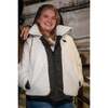 The  Lamb Secret Reversible Full Fleece Drawstring Hood Coat, White & Black - Fleece & Sherpa Jackets - 4