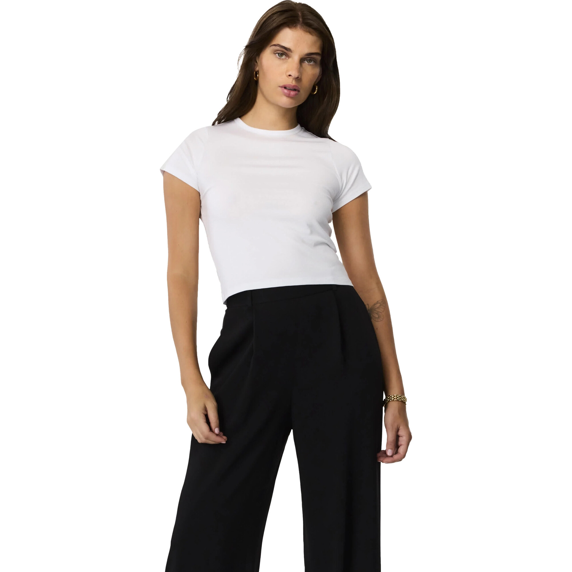 Women's Baby Modal Jersey Knit Tee, Optic White - T-Shirts - 1