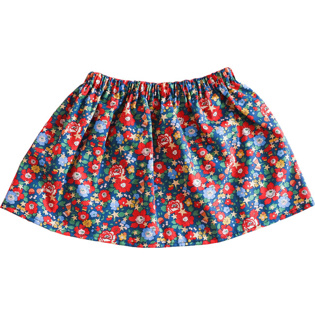 Liberty of London Girls Christmas Elasticated Skirt, Betsy Star Navy