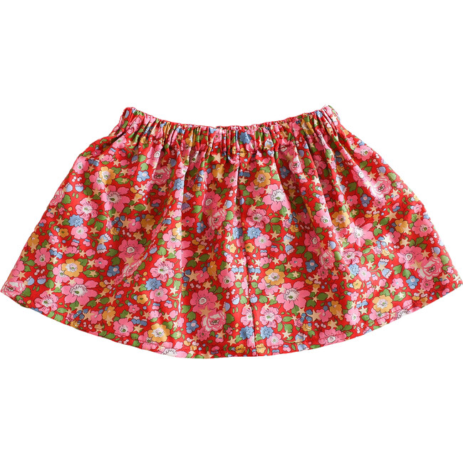 Liberty of London Girls Christmas Elasticated Skirt, Betsy Star Red