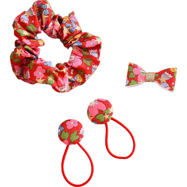 Liberty of London Christmas Hair Accessory Bundle, Betsy Star Red