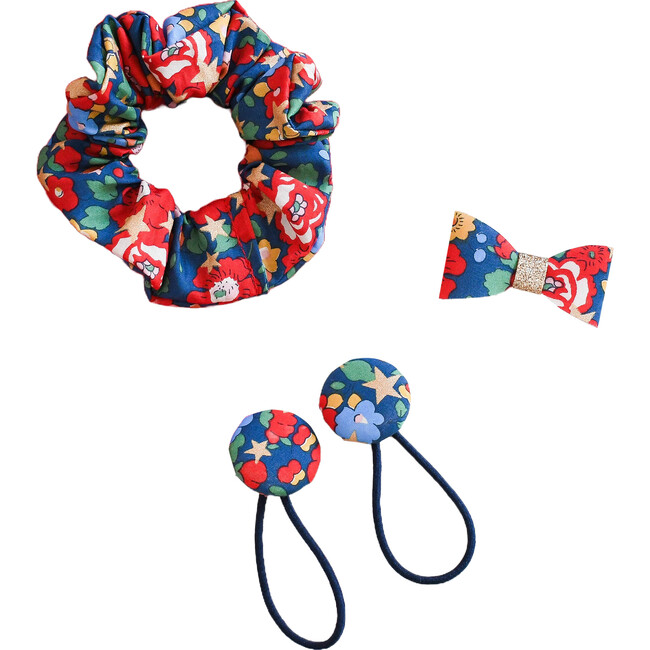 Liberty of London Christmas Hair Accessory Bundle, Betsy Star Navy