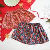 Liberty of London Girls Christmas Elasticated Skirt, Betsy Star Red - Skirts - 4