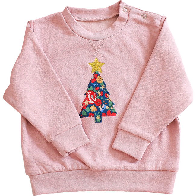 Liberty of London Children's Christmas Tree Children's Jumper, Pink - Sweatshirts - 1