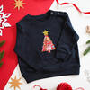 Liberty of London Children's Christmas Tree Children's Jumper, Navy - Sweatshirts - 2